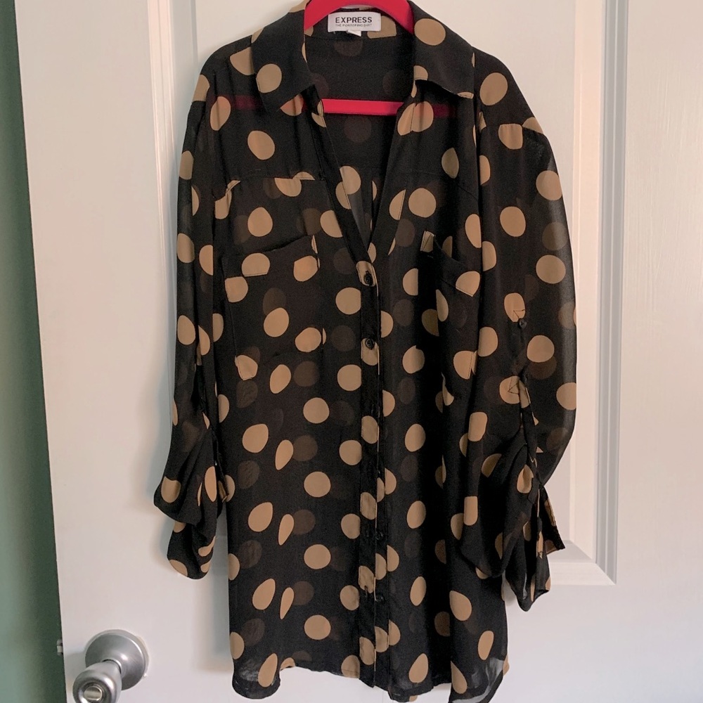 Sheer button down blouse